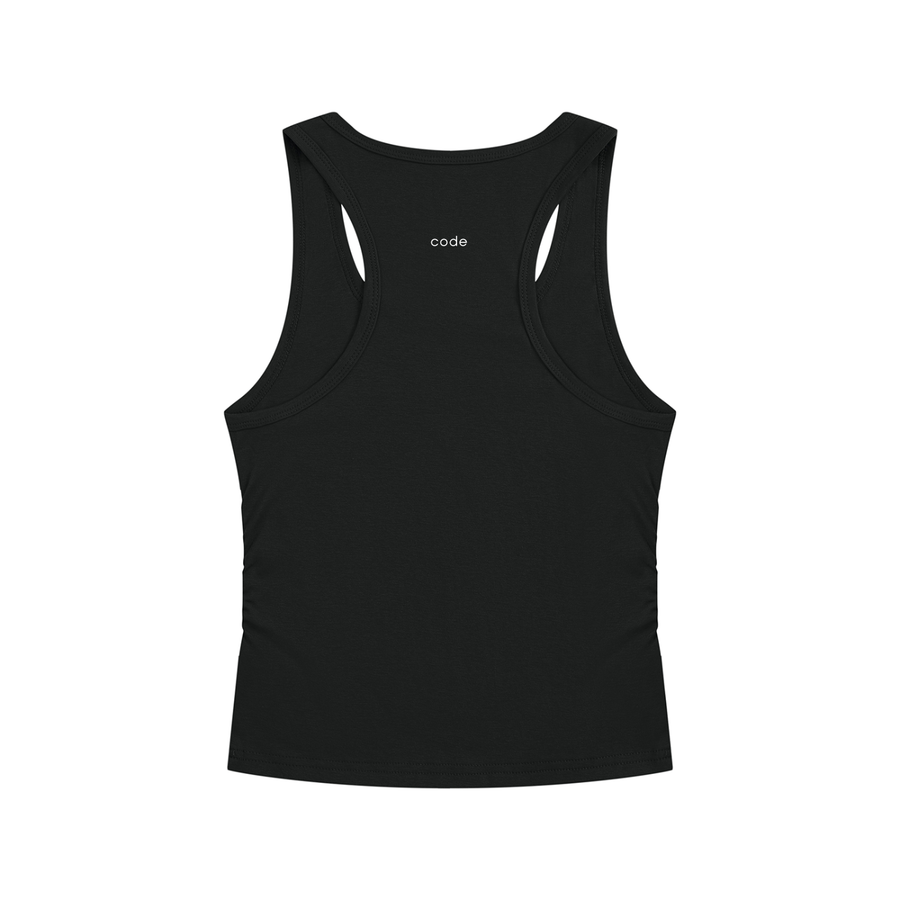 Women's Ruched Tank Top – Black | CODE 718