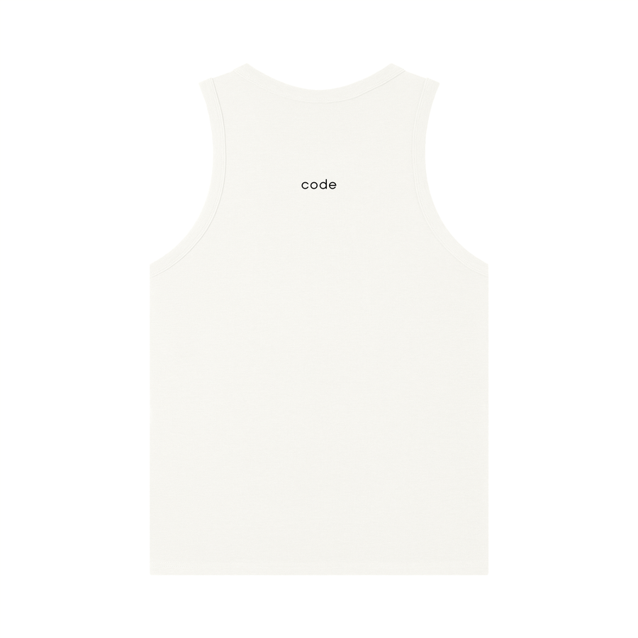 Men's White Tank Top | CODE 718