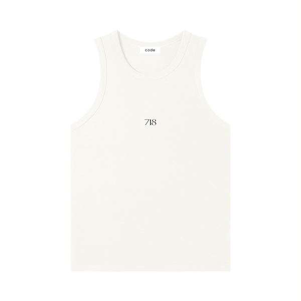 Men's White Tank Top | CODE 718