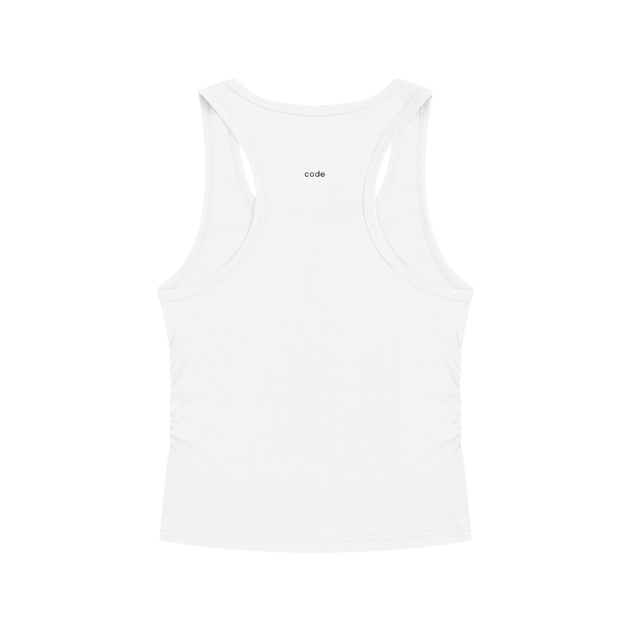 Women's Ruched Tank Top – White | CODE 718
